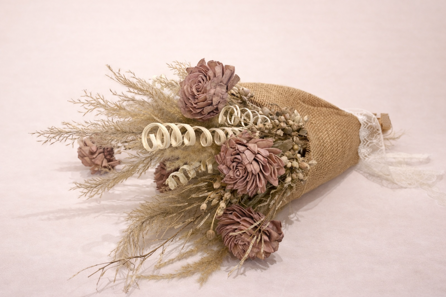 Sola Wood Flower Arrangement | Dried Floral Bouquet | Neutral Boho Home Decor | Farmhouse Shelf Decor | Rustic Floral Arrangement for vases, centerpieces, and home styling