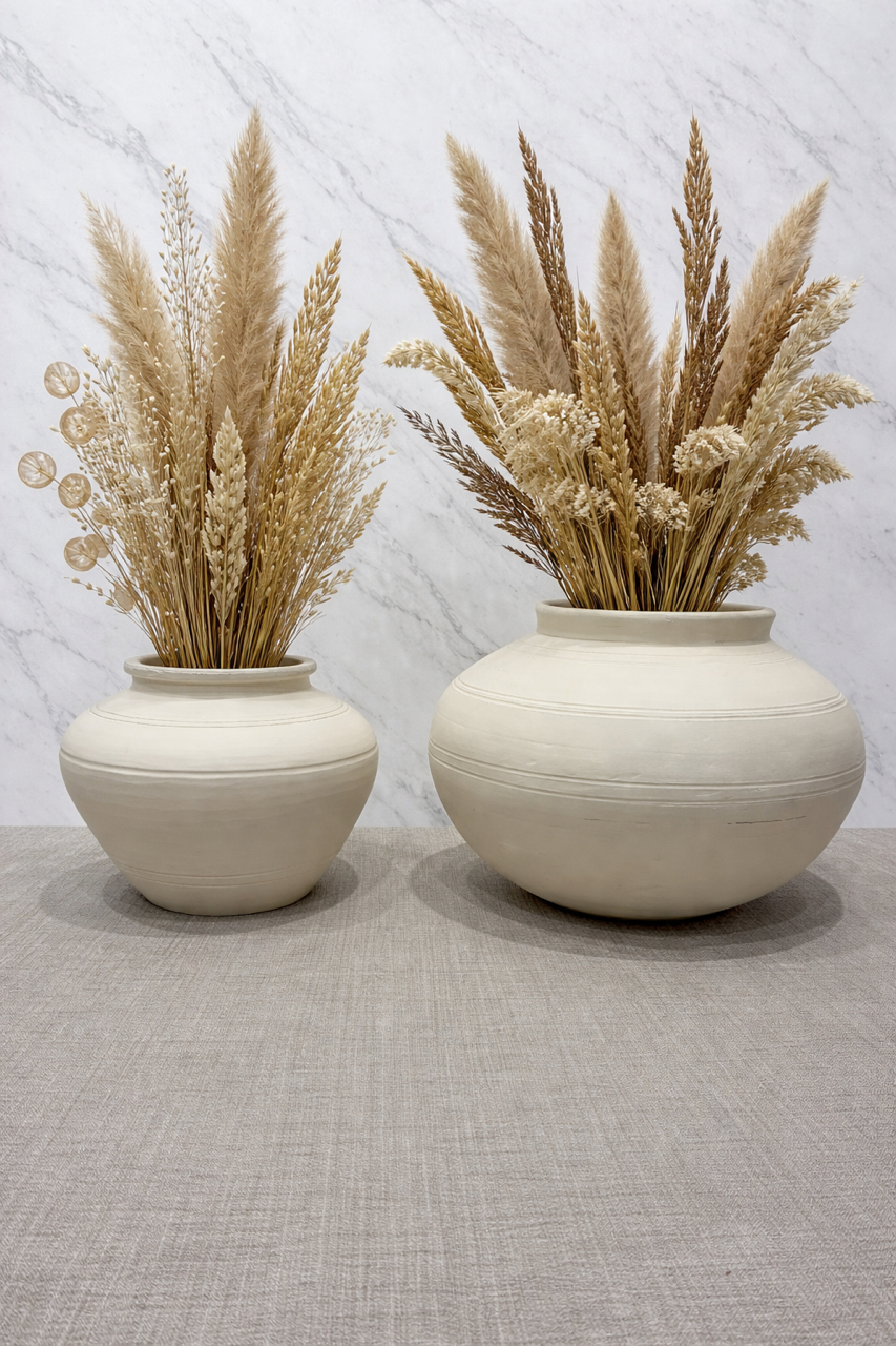 Kendrick White Ceramic Vase | Modern Minimalist Bowl Vase | Neutral Home Decor Centerpiece image 3