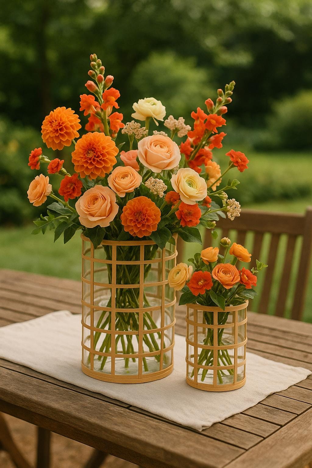 Rattan Wrapped Glass Vase | Rustic Boho Farmhouse Vase | Davian Decor for vases, centerpieces, and home styling