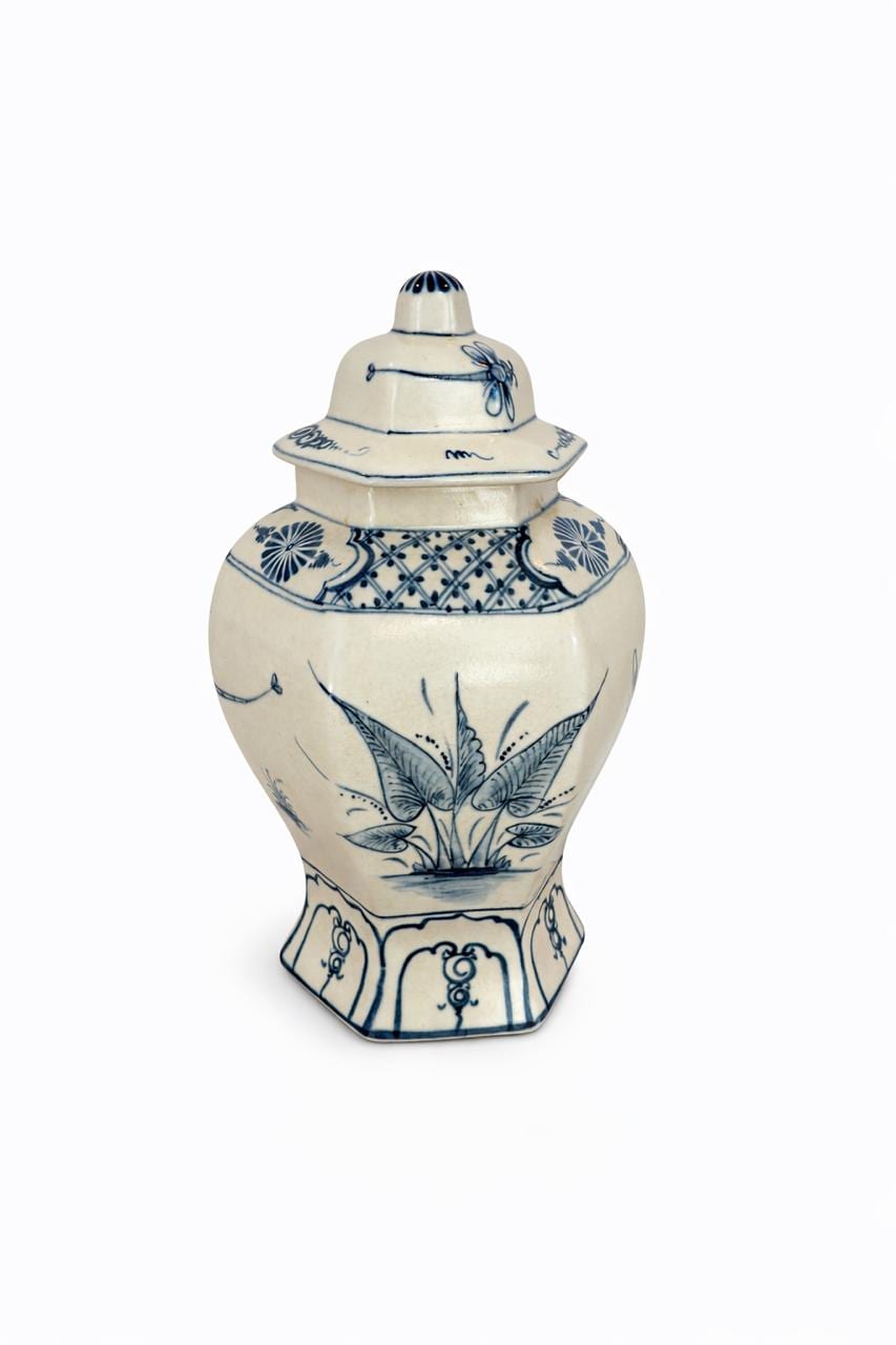 Blue & Cream Chinoiserie Porcelain Vase | Toile Ceramic Ginger Jar, Coastal Grandmillennial Home Decor for vases, centerpieces, and home styling