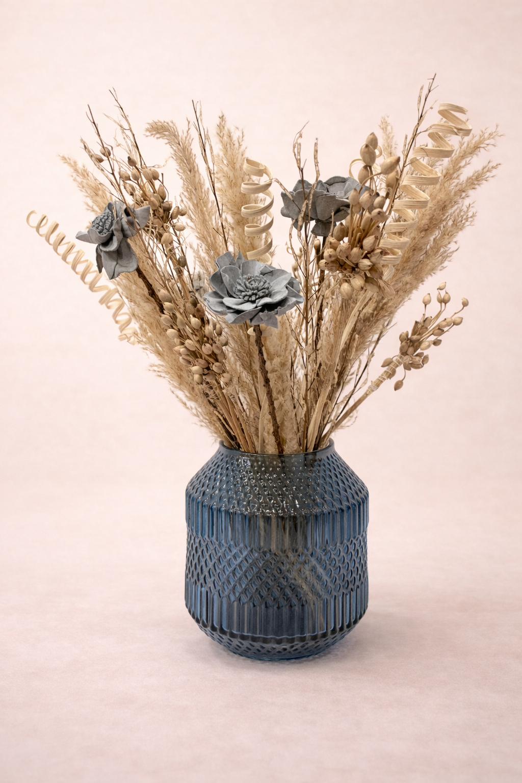 Sola Wood Flower Arrangement | Dried Floral Bouquet | Neutral Boho Home Decor | Farmhouse Shelf Decor | Rustic Floral Arrangement for vases, centerpieces, and home styling