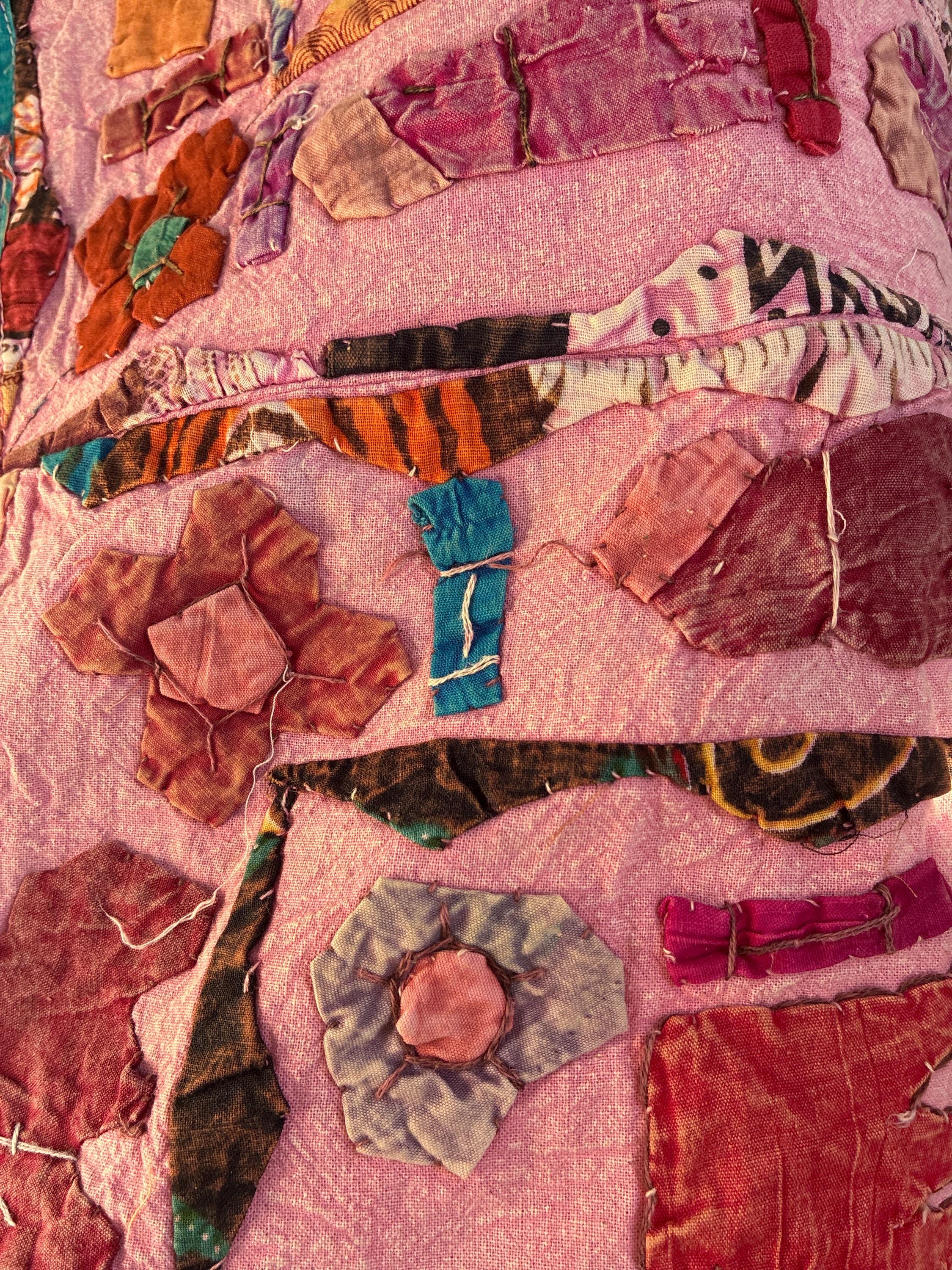 Handmade Indian Patchwork Tapestry | Elephant Quilt Wall Hanging | Boho Textile Art | Colorful Ethnic Home Decor for vases, centerpieces, and home styling