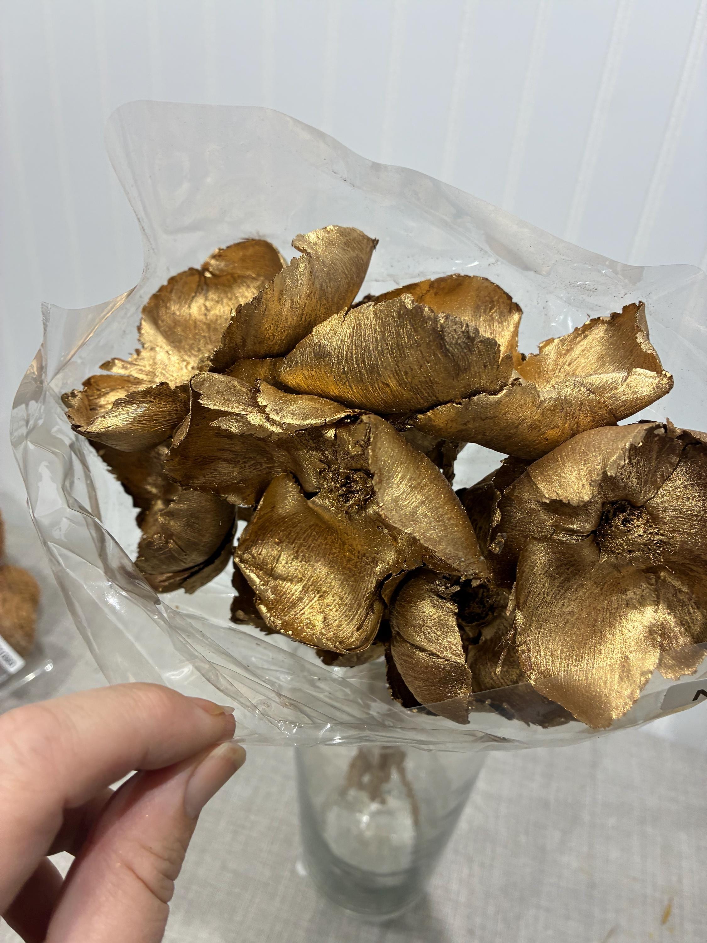 Rustic Dried Floral Bouquet | Holiday Gold Flower Bunch | EverFloral DIY Arrangement for vases, centerpieces, and home styling