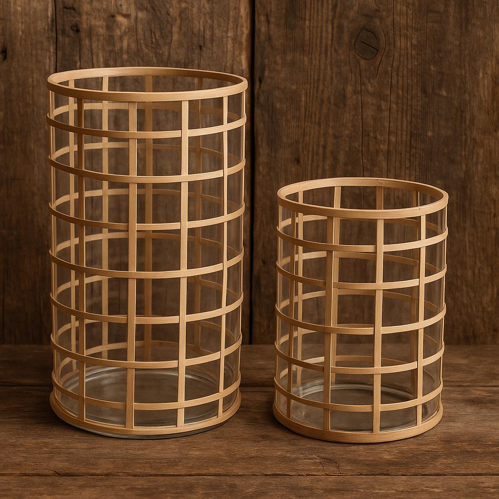 Rattan Wrapped Glass Vase | Rustic Boho Farmhouse Vase | Davian Decor for vases, centerpieces, and home styling