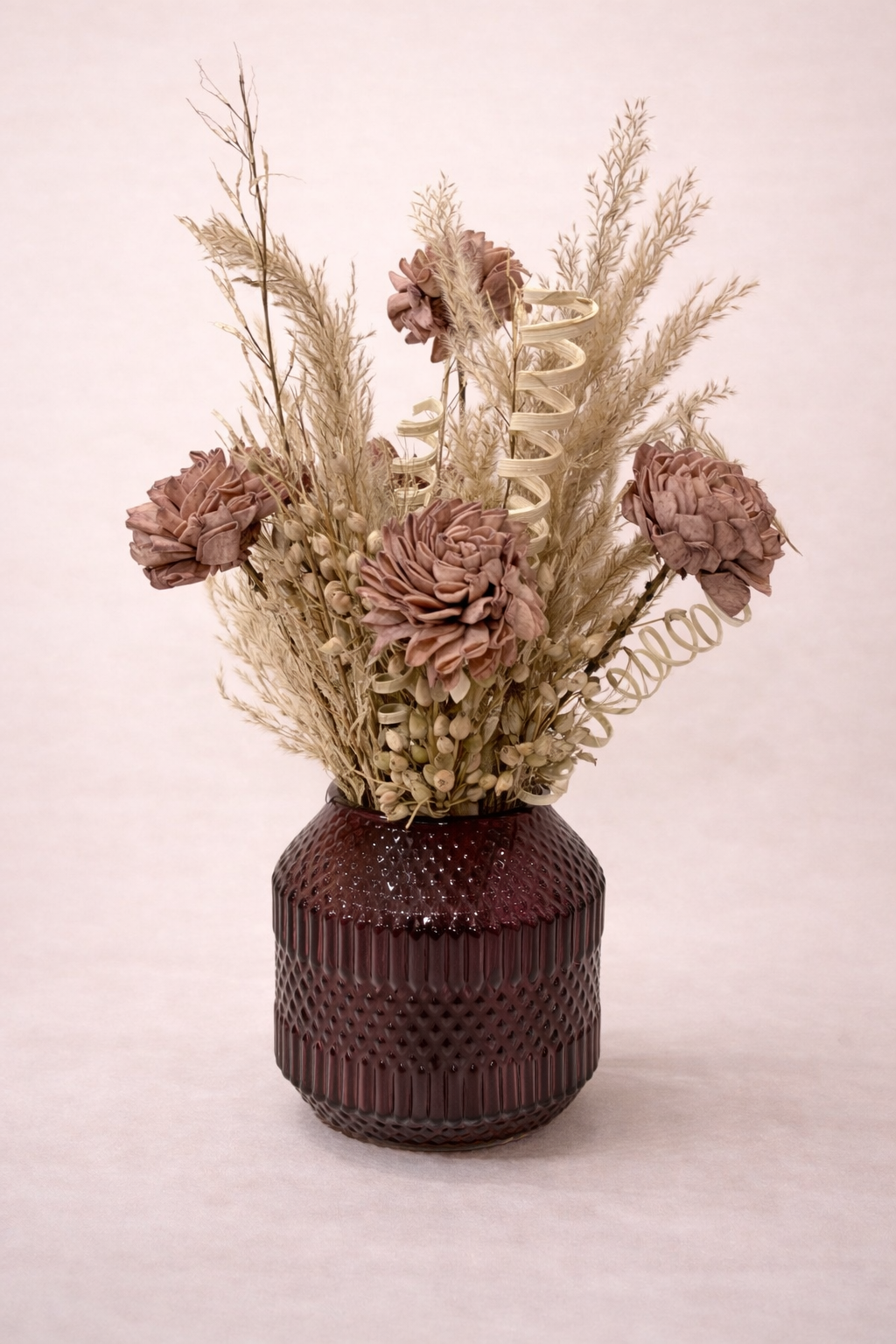 Sola Wood Flower Arrangement | Dried Floral Bouquet | Neutral Boho Home Decor | Farmhouse Shelf Decor | Rustic Floral Arrangement for vases, centerpieces, and home styling