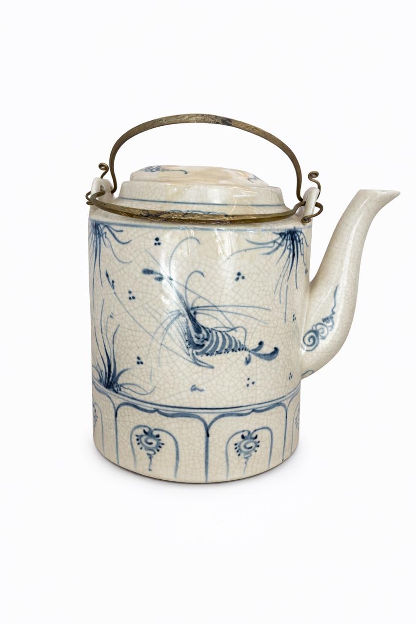 Blue & Cream Chinoiserie Porcelain Vase | Toile Ceramic Ginger Jar, Coastal Grandmillennial Home Decor for vases, centerpieces, and home styling