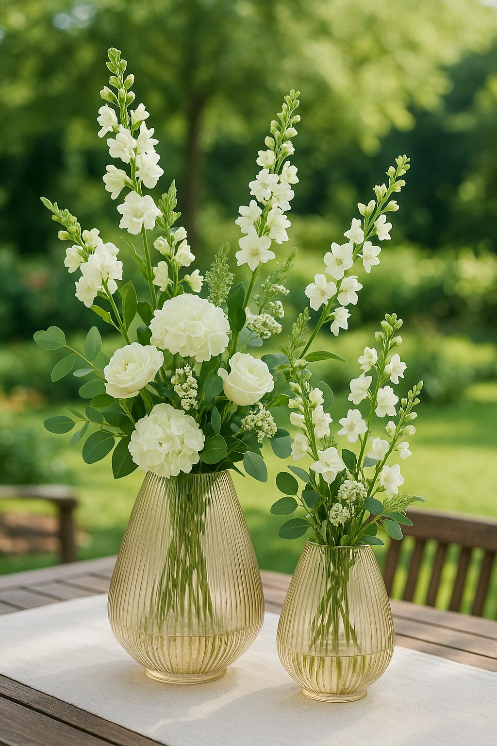 Ribbed Tear Drop Glass Vase | Modern Decorative Vase | 9” or 12” Centerpiece Decor for vases, centerpieces, and home styling