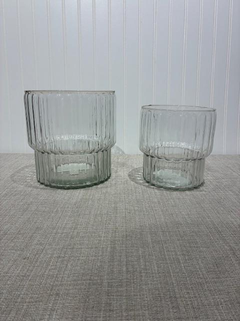Gala Ribbed Glass Vase | Clear Modern Table Vase | Elegant Wedding Centerpiece & Home Decor for vases, centerpieces, and home styling