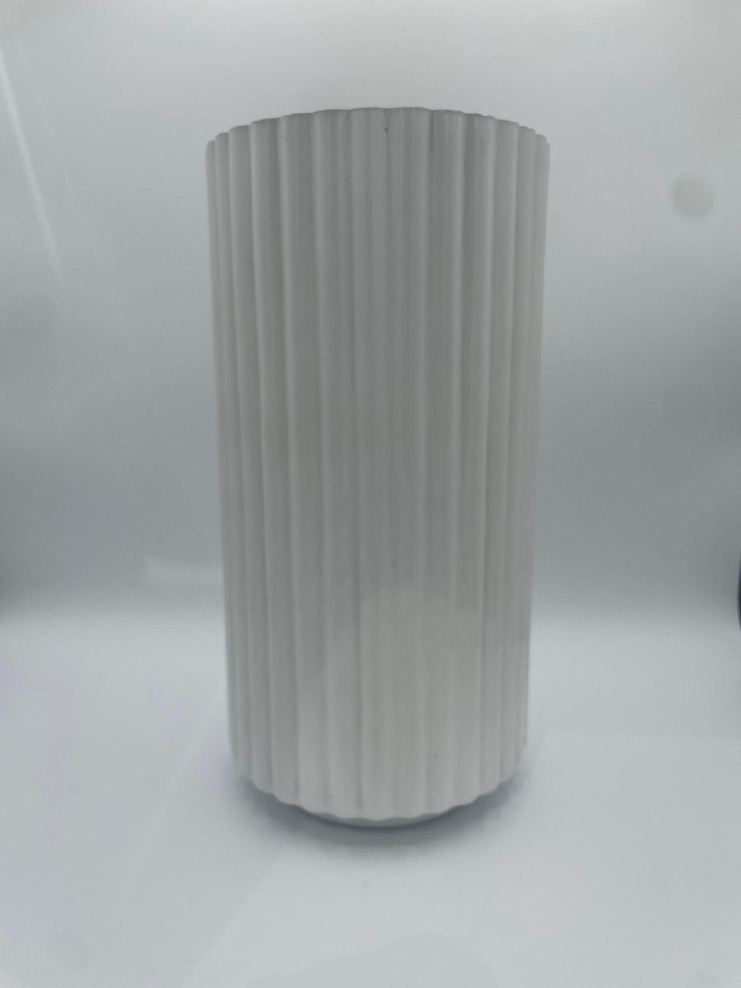 Modern Ribbed Glass Vase | Minimalist Black or White Table Vase | Contemporary Home Decor Accent 12.5"x6" for vases, centerpieces, and home styling