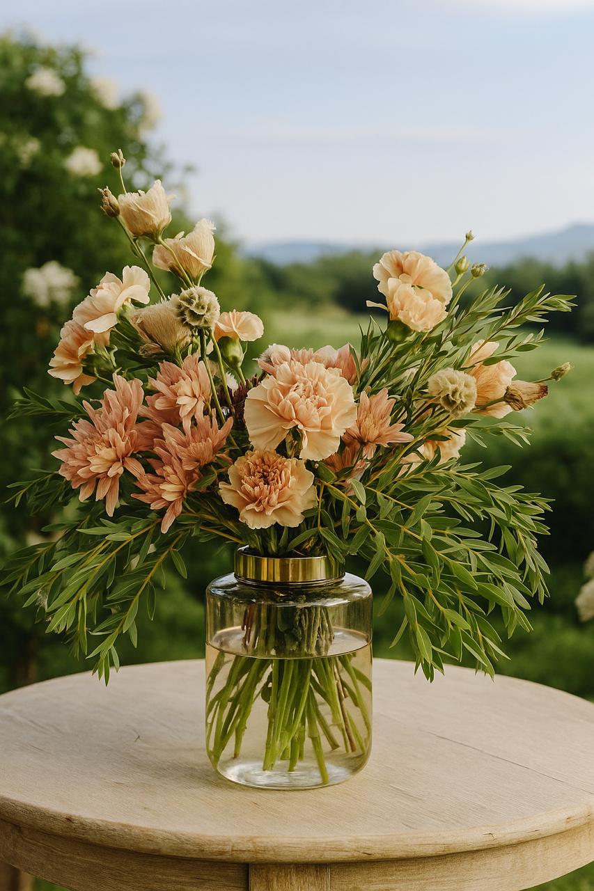 Ombre Glass Vase with Gold Ring | Modern Decorative Vase | Elegant Centerpiece Decor for vases, centerpieces, and home styling