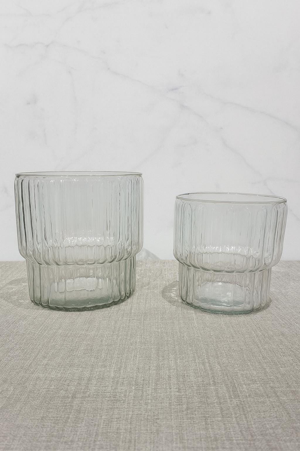 Gala Ribbed Glass Vase | Clear Modern Table Vase | Elegant Wedding Centerpiece & Home Decor for vases, centerpieces, and home styling