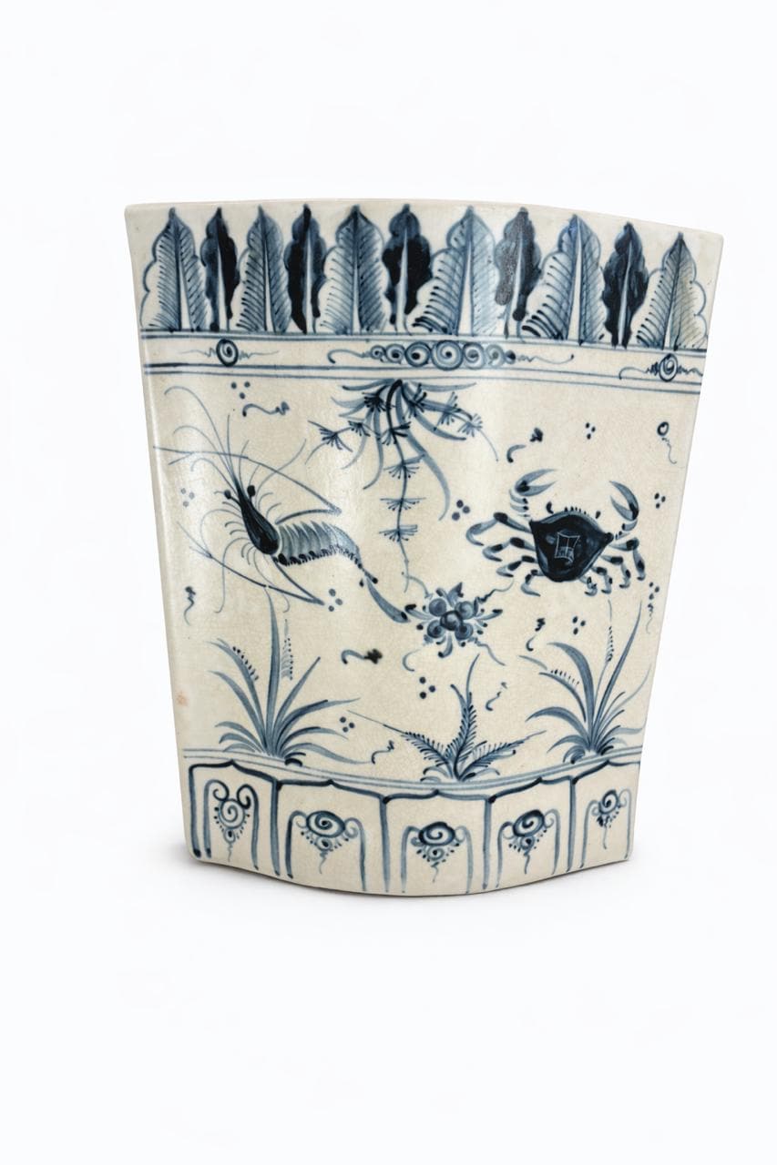 Blue & Cream Chinoiserie Porcelain Vase | Toile Ceramic Ginger Jar, Coastal Grandmillennial Home Decor for vases, centerpieces, and home styling