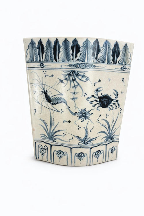 Blue & Cream Chinoiserie Porcelain Vase | Toile Ceramic Ginger Jar, Coastal Grandmillennial Home Decor for vases, centerpieces, and home styling