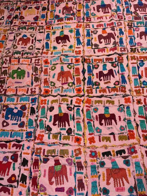 Handmade Indian Patchwork Tapestry | Elephant Quilt Wall Hanging | Boho Textile Art | Colorful Ethnic Home Decor for vases, centerpieces, and home styling
