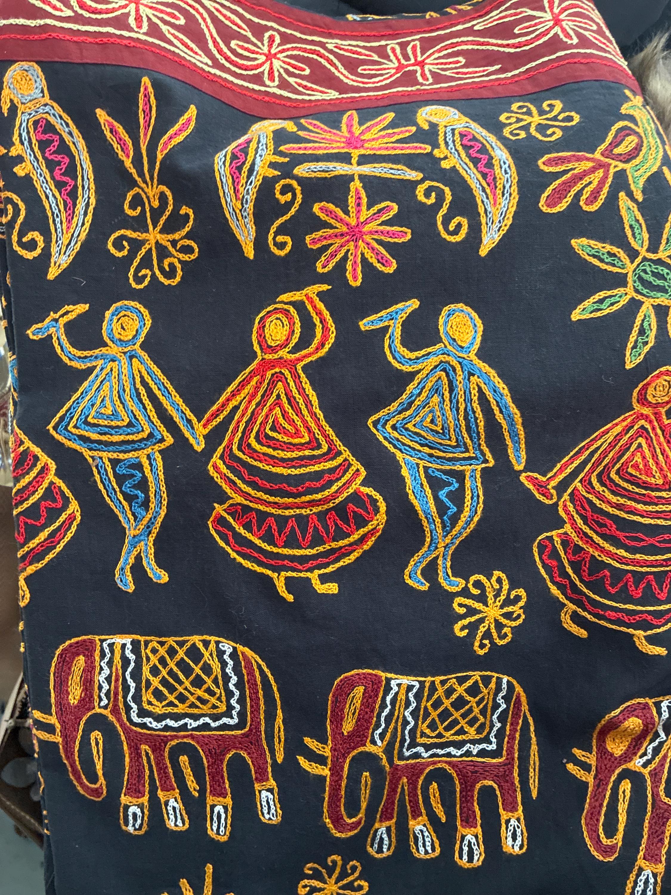 Handmade Indian Patchwork Tapestry | Elephant Quilt Wall Hanging | Boho Textile Art | Colorful Ethnic Home Decor for vases, centerpieces, and home styling