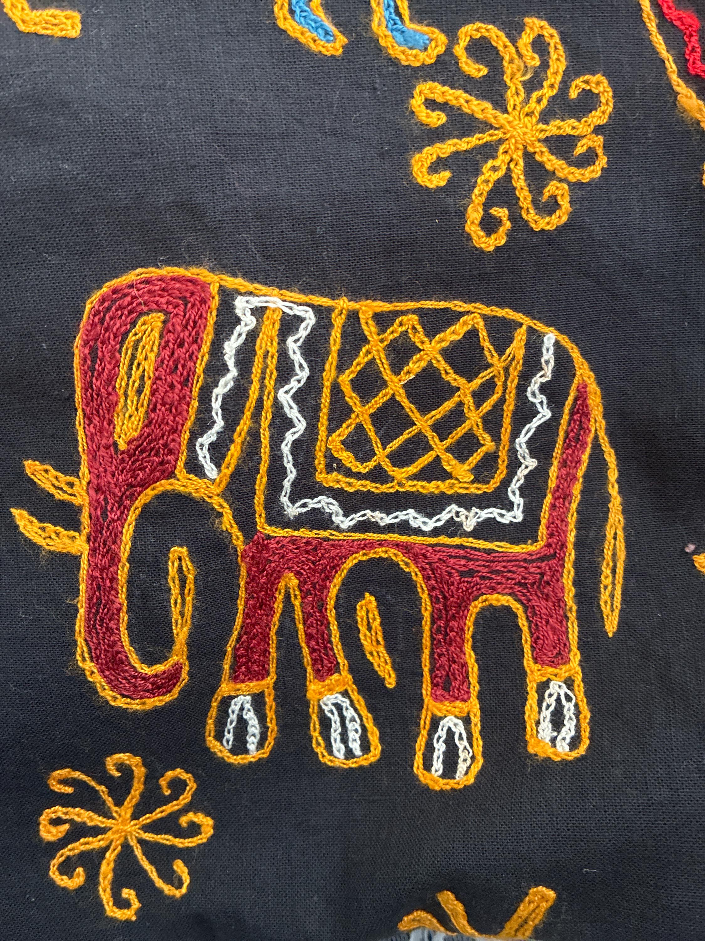 Handmade Indian Patchwork Tapestry | Elephant Quilt Wall Hanging | Boho Textile Art | Colorful Ethnic Home Decor for vases, centerpieces, and home styling