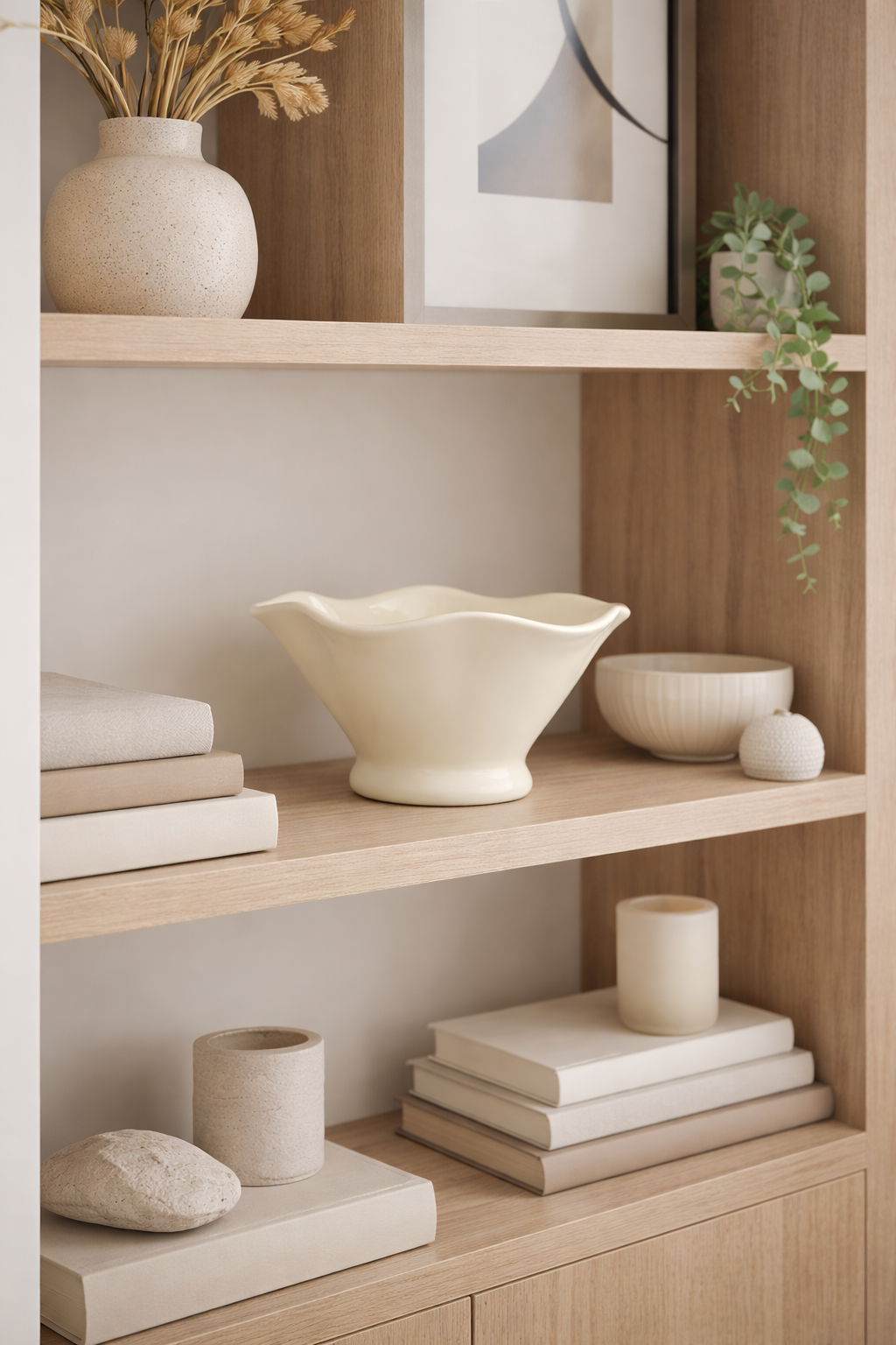 Winny Wave Ceramic Vase | Sculptural White Wavy Vase | Modern Minimalist Home Decor image 2