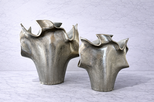 Alex Sculptural Metal Vase | Modern Abstract Statement Vase | Luxury Art Home Decor Accent