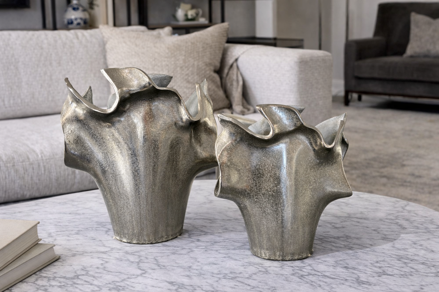 Alex Sculptural Metal Vase | Modern Abstract Statement Vase | Luxury Art Home Decor Accent image 3