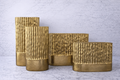 Tobias Gold Metal Vase Collection | Textured Ribbed Vase | Modern Luxury Home Decor Accent