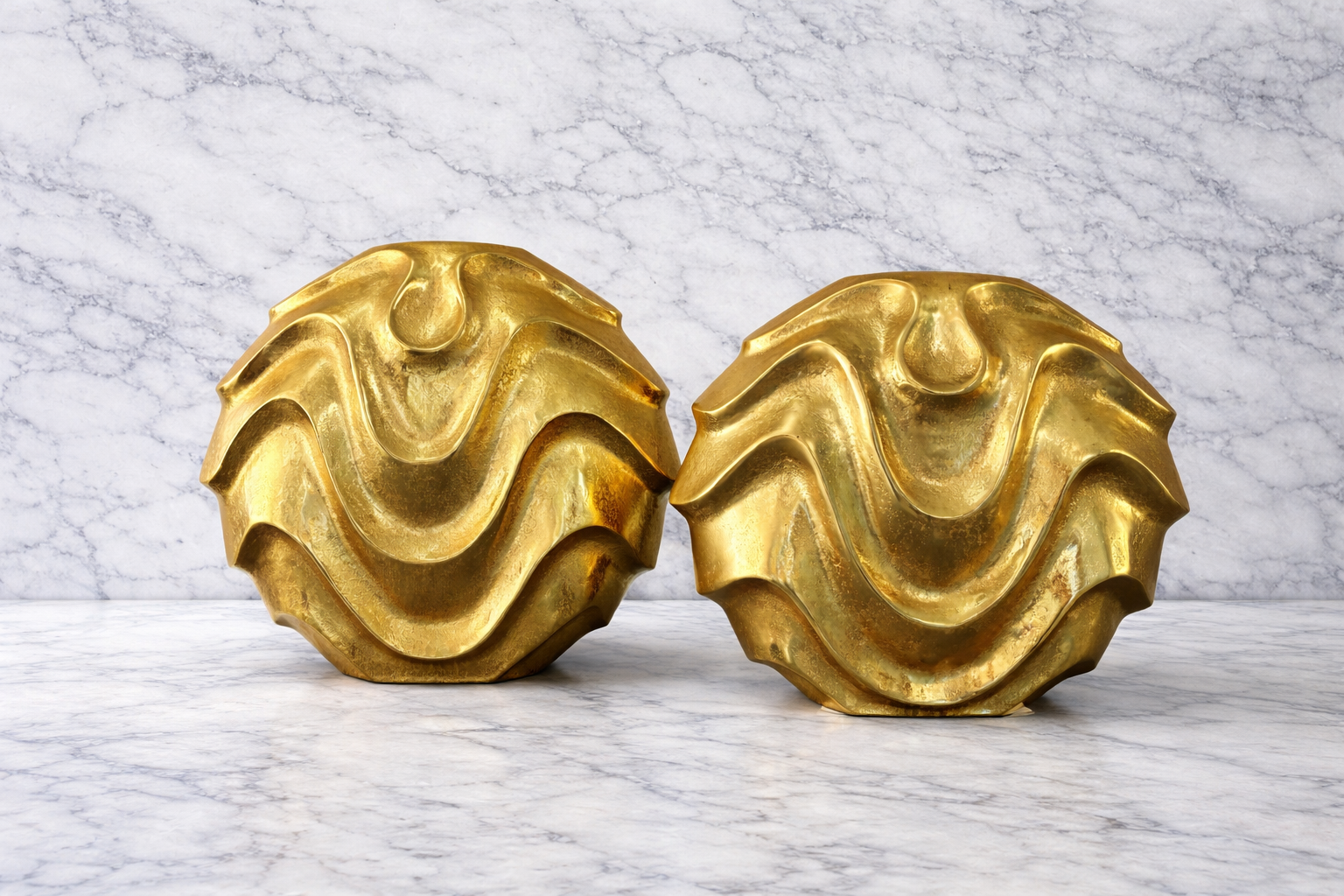 Eric Collection Gold Metal Vase | Sculptural Modern Decor | Luxury Accent Vase