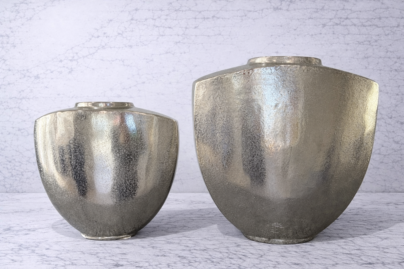 Joanne Silver Metal Vase Collection | Modern Textured Decorative Vase | Luxury Contemporary Home Decor