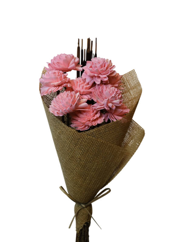 Folded Dahlia | Wholesale Everflorals | Coral Pink NY1076