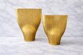 Emily Gold Metal Vase Collection | Ribbed Sculptural Vase | Modern Luxury Home Decor Accent