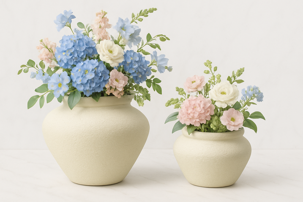 Brenton Ceramic Vase Collection | Soft Ivory Minimalist Vases | Modern Neutral Home Decor image 2