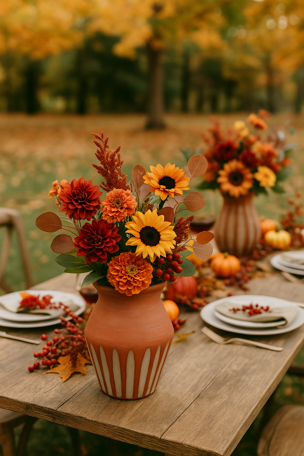 Stephen Ceramic Vase Collection | Modern Terracotta Vases | Handmade Style Rustic Home Decor image 2