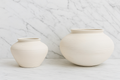 Kendrick White Ceramic Vase | Modern Minimalist Bowl Vase | Neutral Home Decor Centerpiece