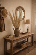 Pampas Grass Arrangement in Rustic Vase | Boho Entryway Decor | Farmhouse Living Room Styling | Dried Pampas Bouquet for vases, centerpieces, and home styling