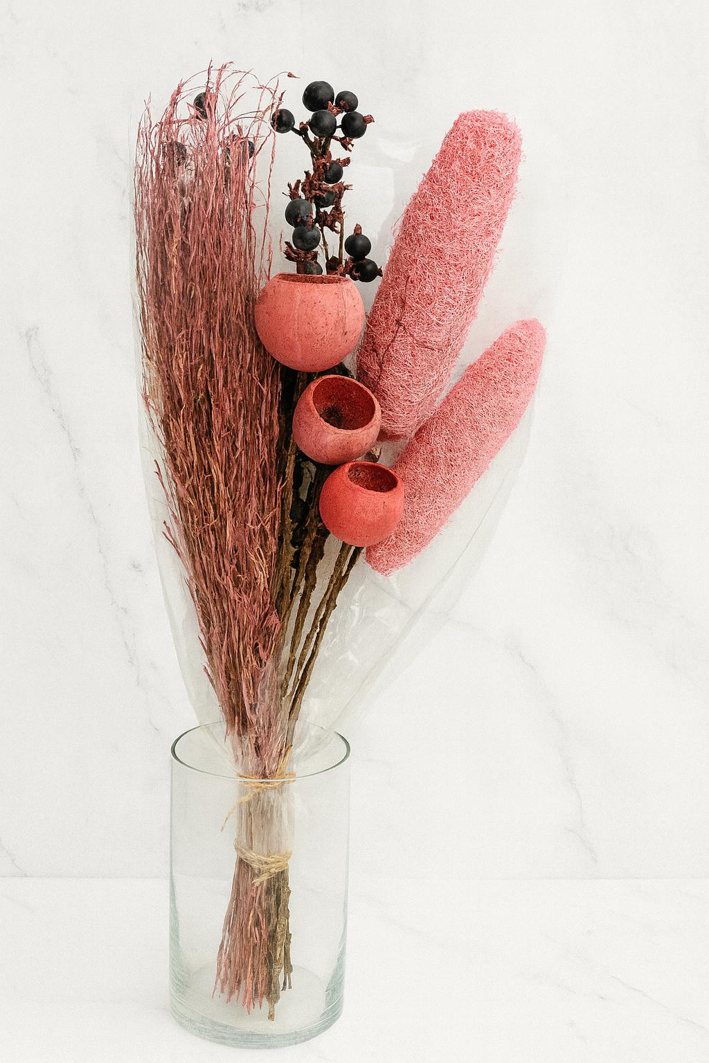 Pink Dried Flower Bouquet | Rustic EverFloral Arrangement | Wedding & Home Décor NY1119 for vases, centerpieces, and home styling