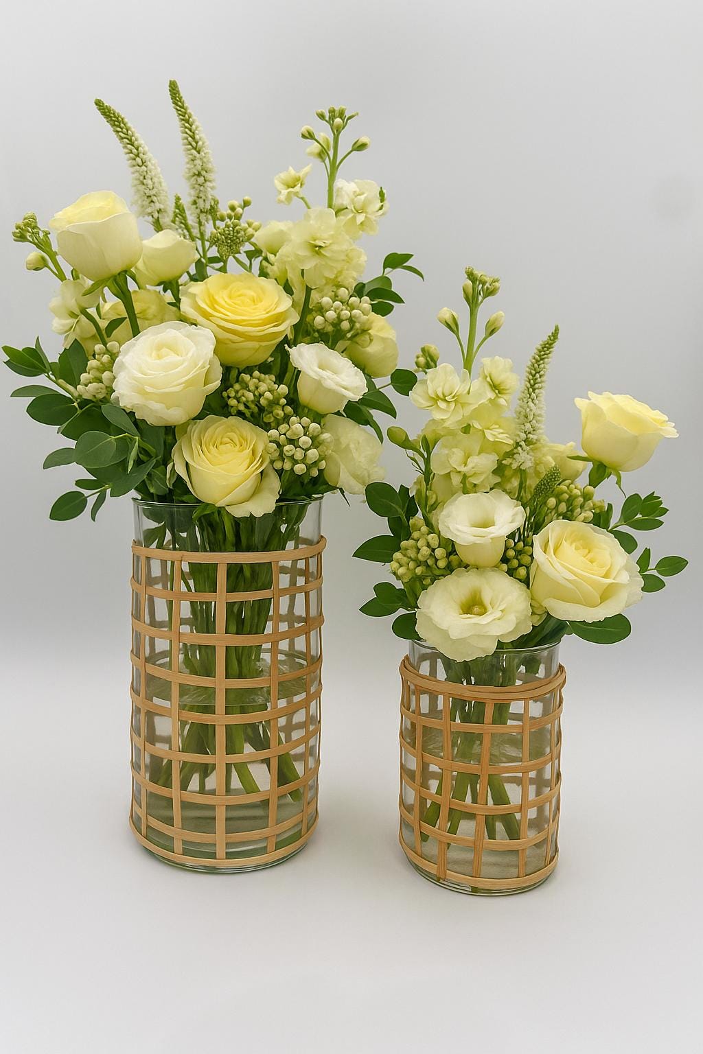 Rattan Wrapped Glass Vase | Rustic Boho Farmhouse Vase | Davian Decor for vases, centerpieces, and home styling
