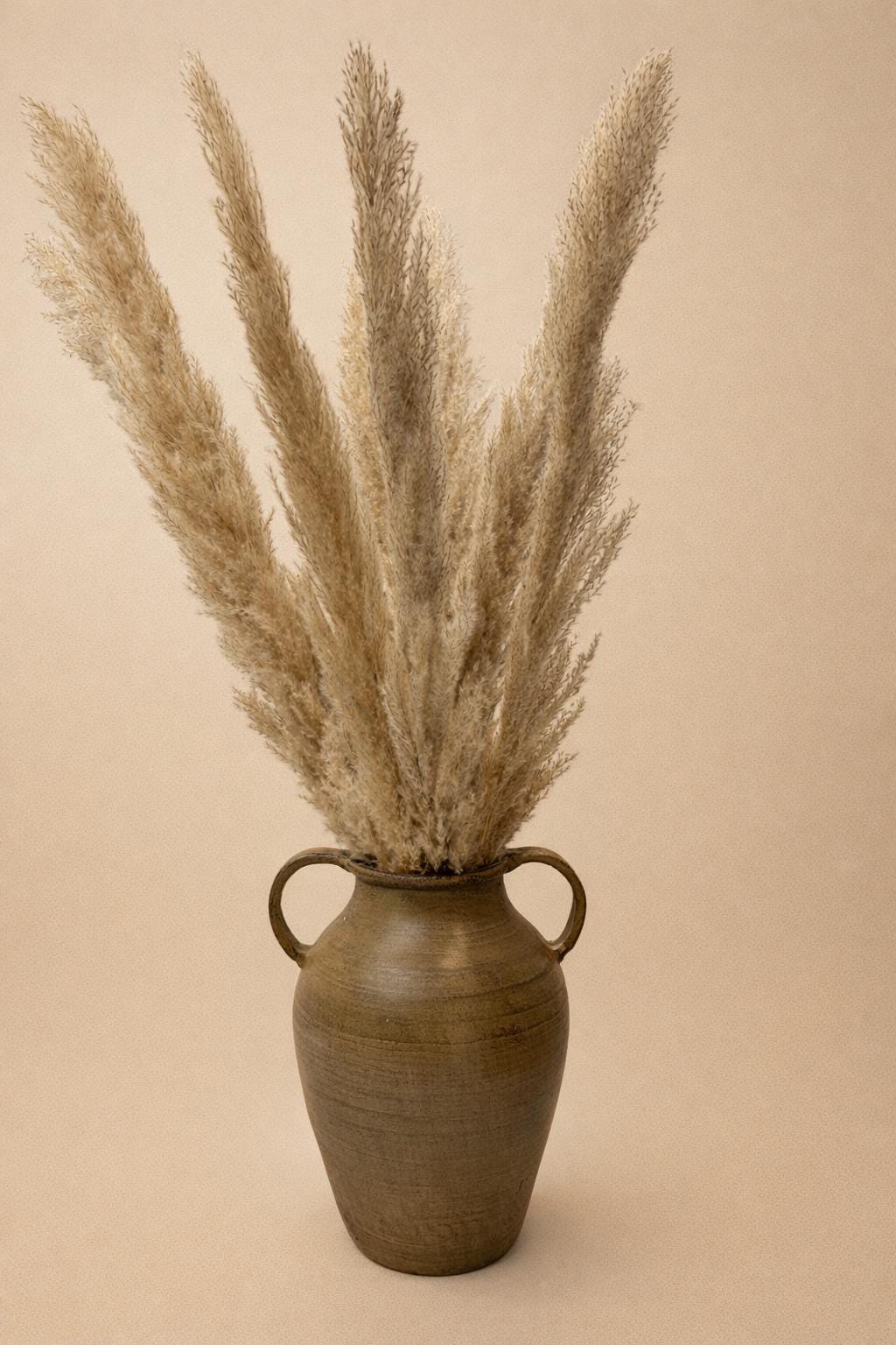 Pampas Grass Arrangement in Rustic Vase | Boho Entryway Decor | Farmhouse Living Room Styling | Dried Pampas Bouquet for vases, centerpieces, and home styling