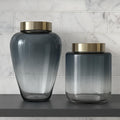 Ombre Glass Vase with Gold Ring | Modern Decorative Vase | Elegant Centerpiece Decor for vases, centerpieces, and home styling