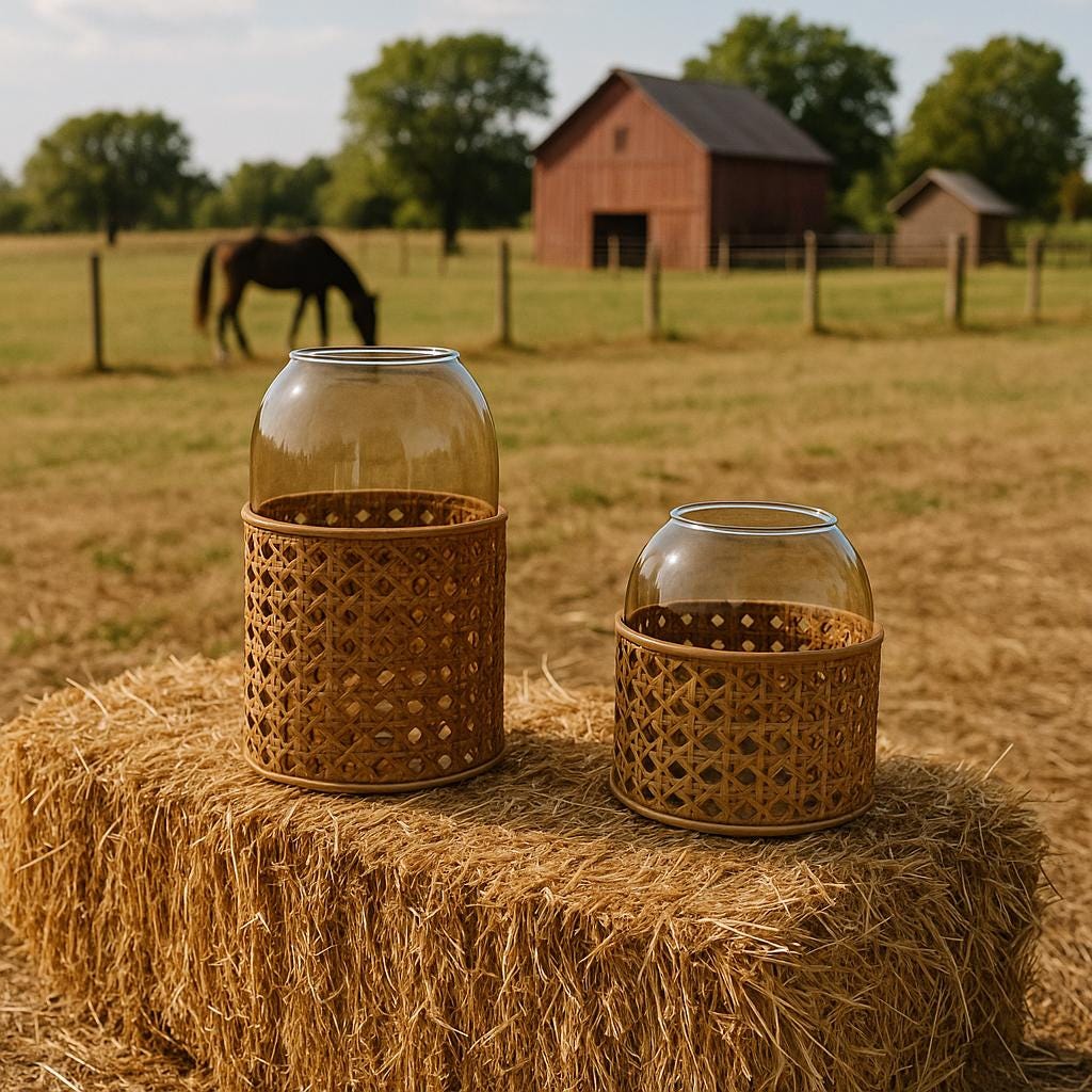 Rattan Wrapped Glass Vase | Dylan | Boho Rustic Modern Decor | Multiple Sizes for vases, centerpieces, and home styling