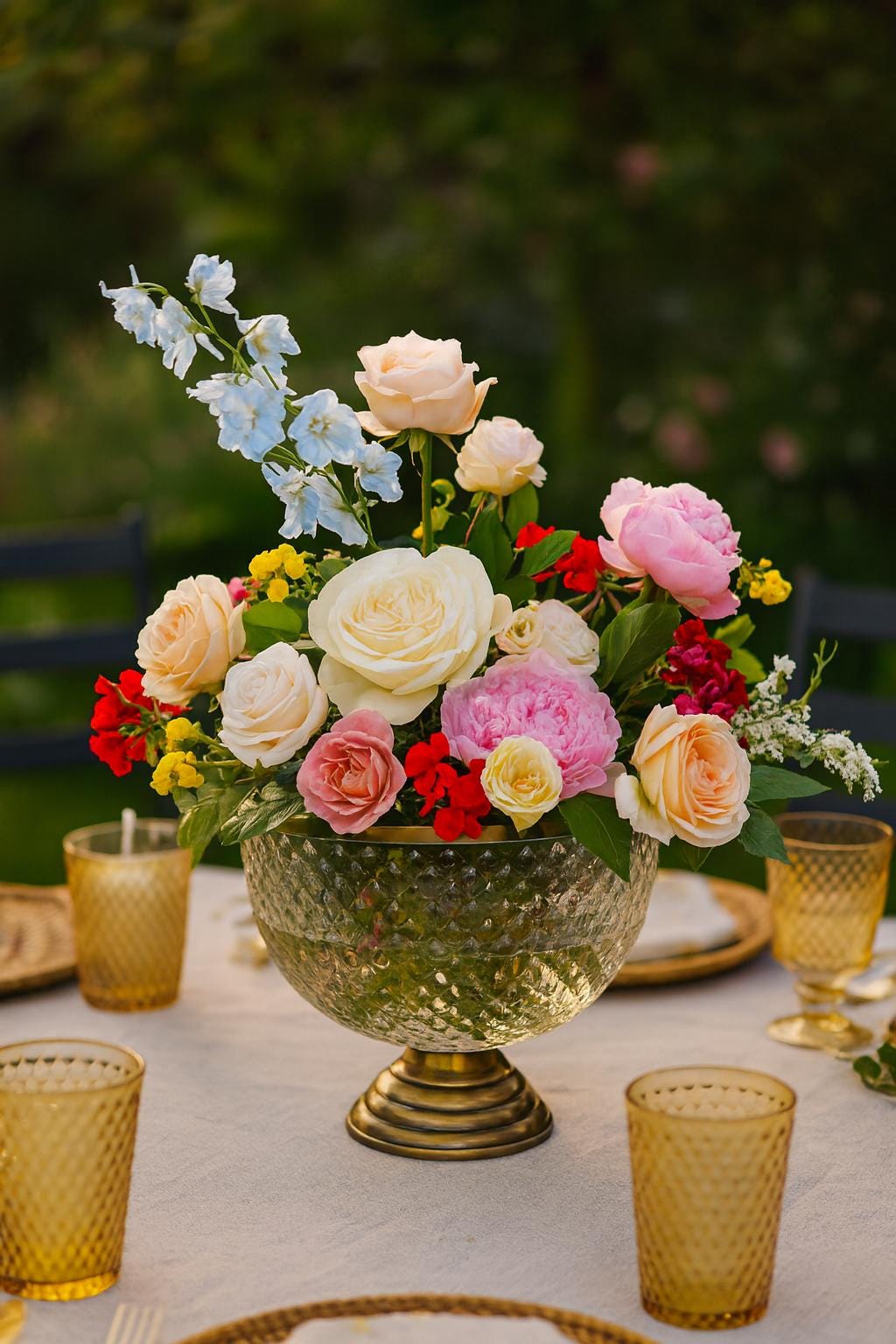 Diamond Glass Vase Set with Gold Pedestal | Modern Centerpiece | Wedding Table Decor for vases, centerpieces, and home styling