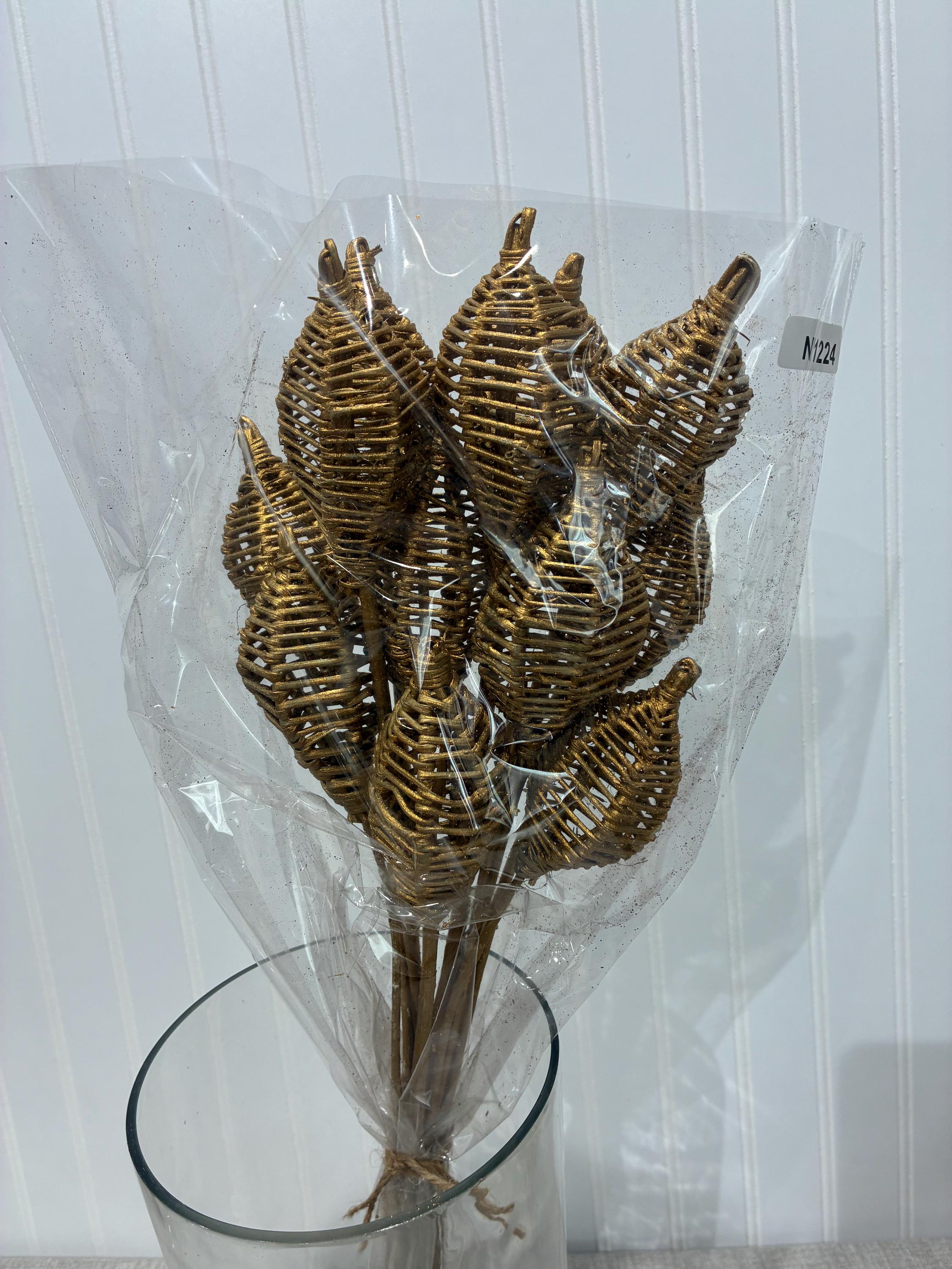 Rustic Dried Floral Bouquet | Holiday Gold Flower Bunch | EverFloral DIY Arrangement for vases, centerpieces, and home styling