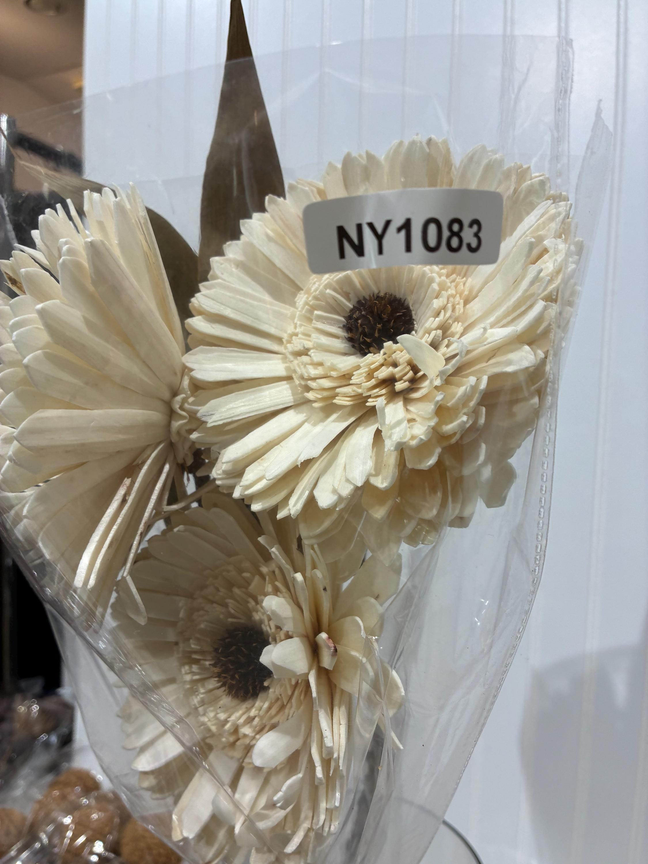 Ever Floral Bouquet | Rustic Faux Flowers Dried | Home Decor Arrangement NY1083 germini flower white for vases, centerpieces, and home styling